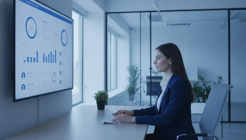 Small staffing firm owner reviewing staffing agency software
