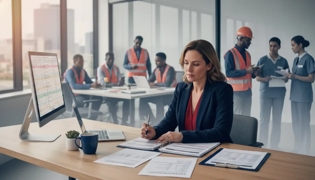 Owner reviewing requirements to start a staffing agency