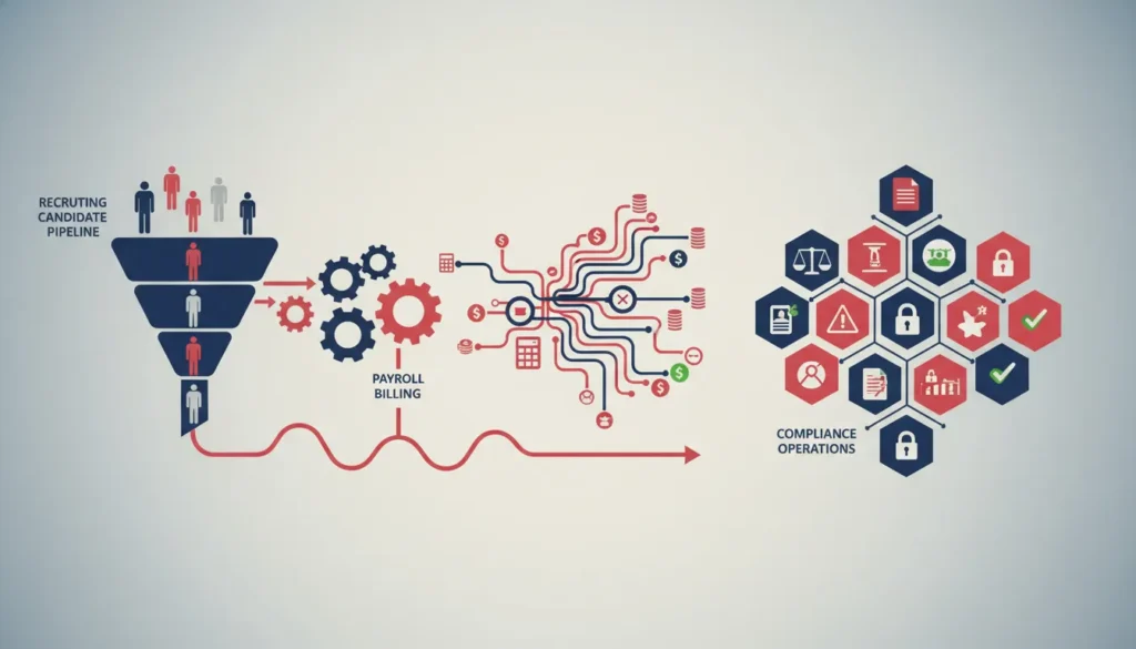 Software for staffing agencies connecting recruiting and back-office systems